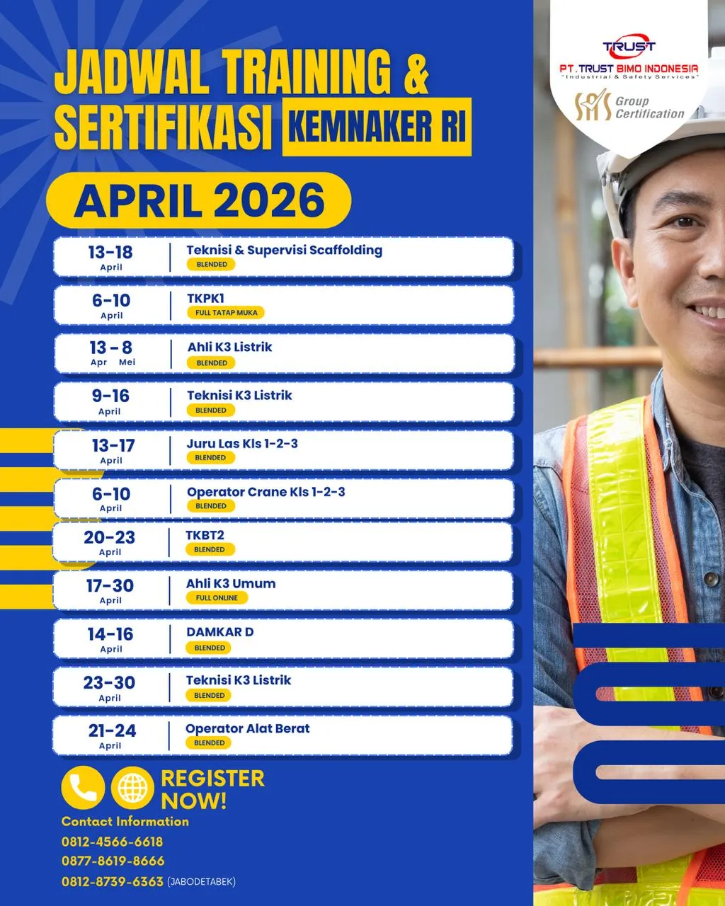 Jadwal Pelatihan April 2026